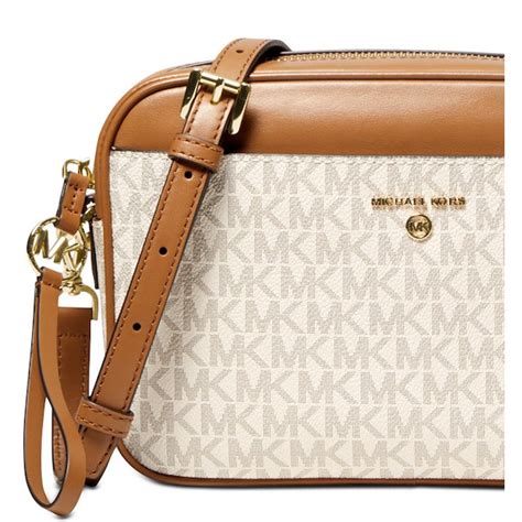 Michael Kors Karla Vanilla/Acorn/ Gold Leather East West 